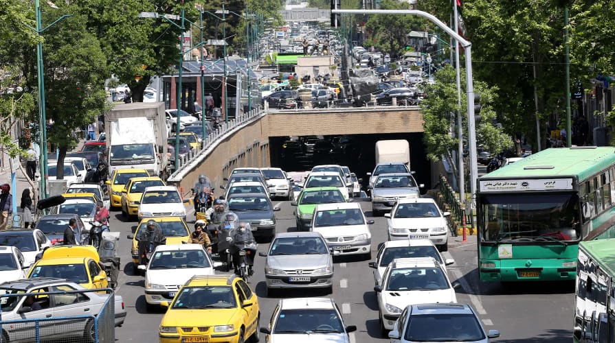 Image: Cars pack streets in the Iranian capital, Tehran, on Saturday after authorities eased lockdown restrictions