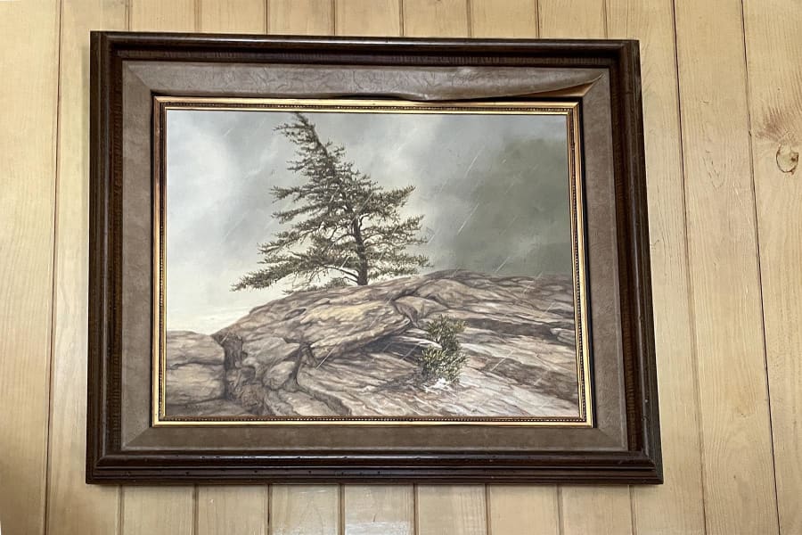 A painting title "The Survivor" in Rena Bailey’s home.