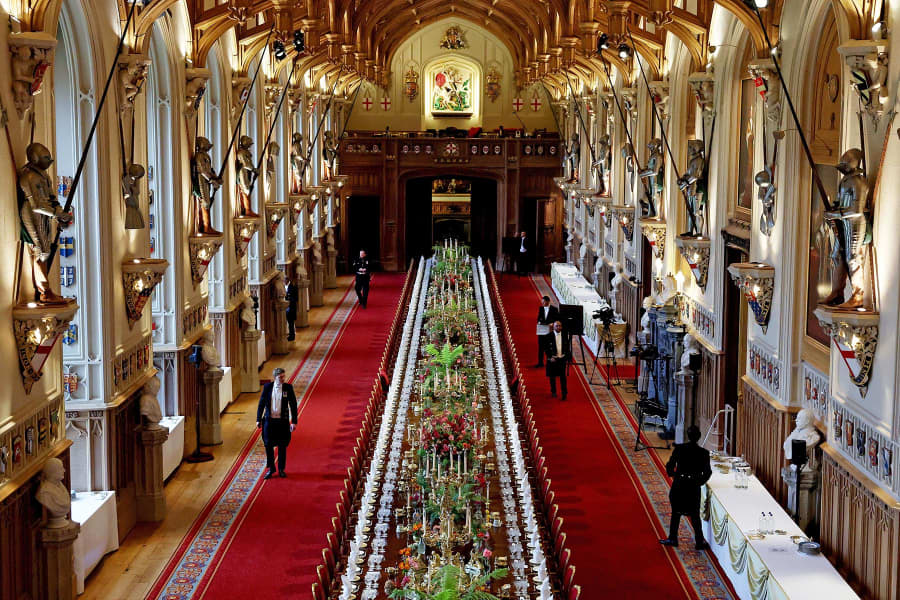 The table setting for the state banquet for the state visit by President Donald Trump at Windsor Castle on Sept. 17, 2025.