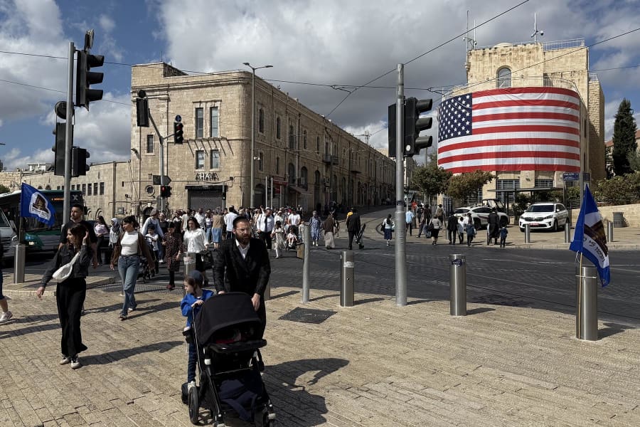 US flags raised in West Jerusalem following Gaza ceasefire