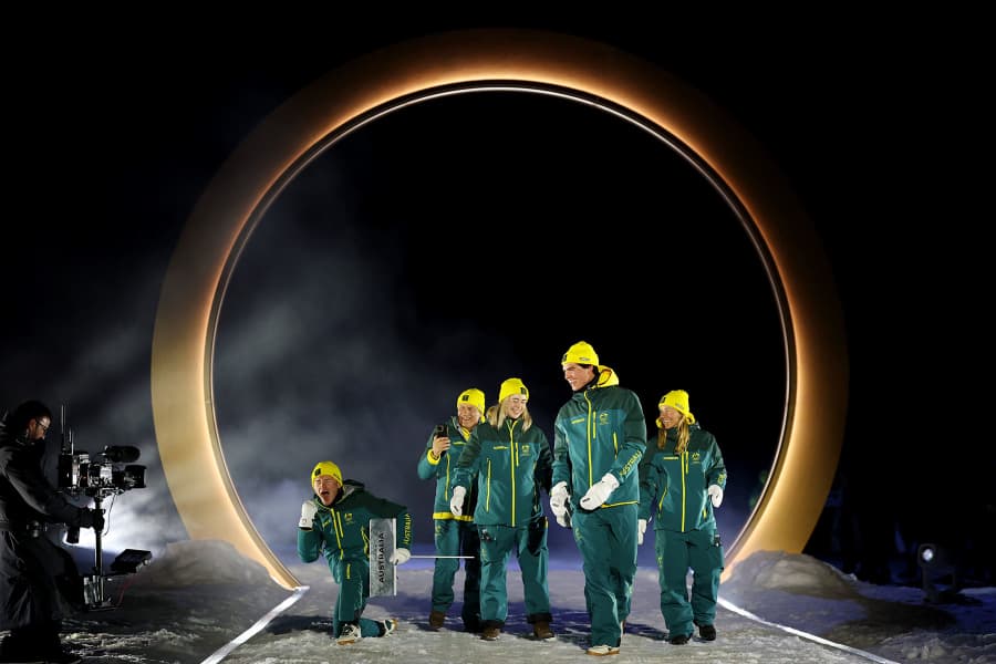 Team Australia enters the stadium.
