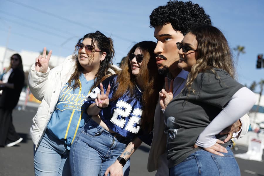 Image: Football Fans Revel Around Levi's Stadium For Super Bowl LX