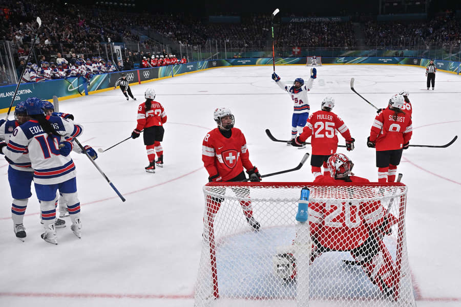The U.S. team celebrates their second goal