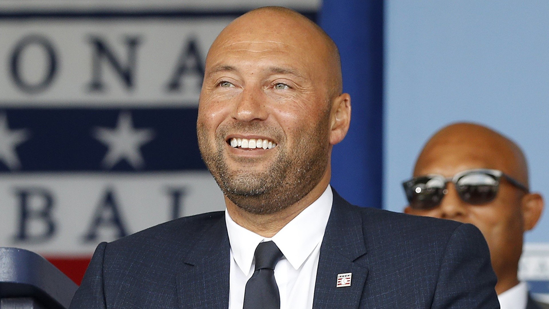 Derek Jeter's office has two iPads and a lot of hand sanitzer. I