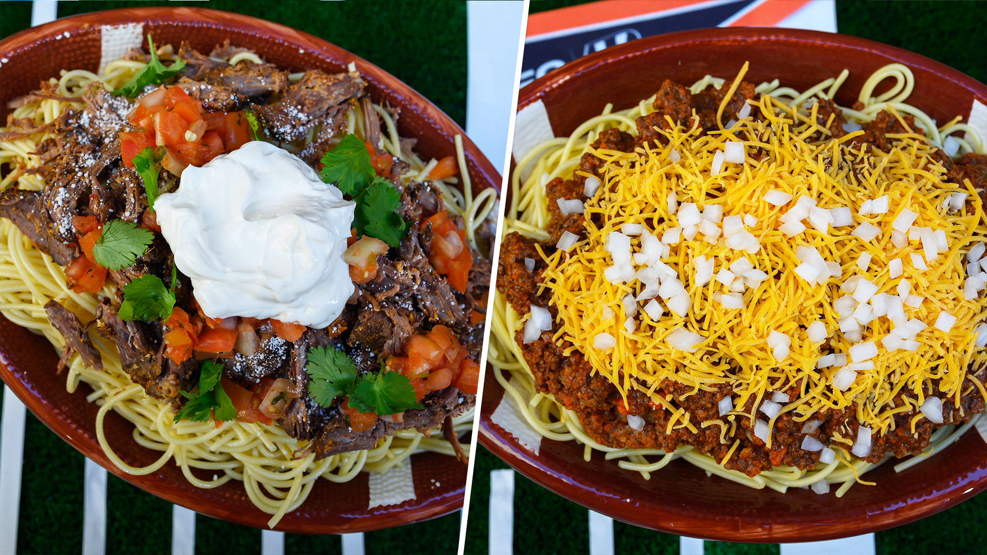 Catch-a-Fire Pizza went Cincinnati chili style for Super Bowl special