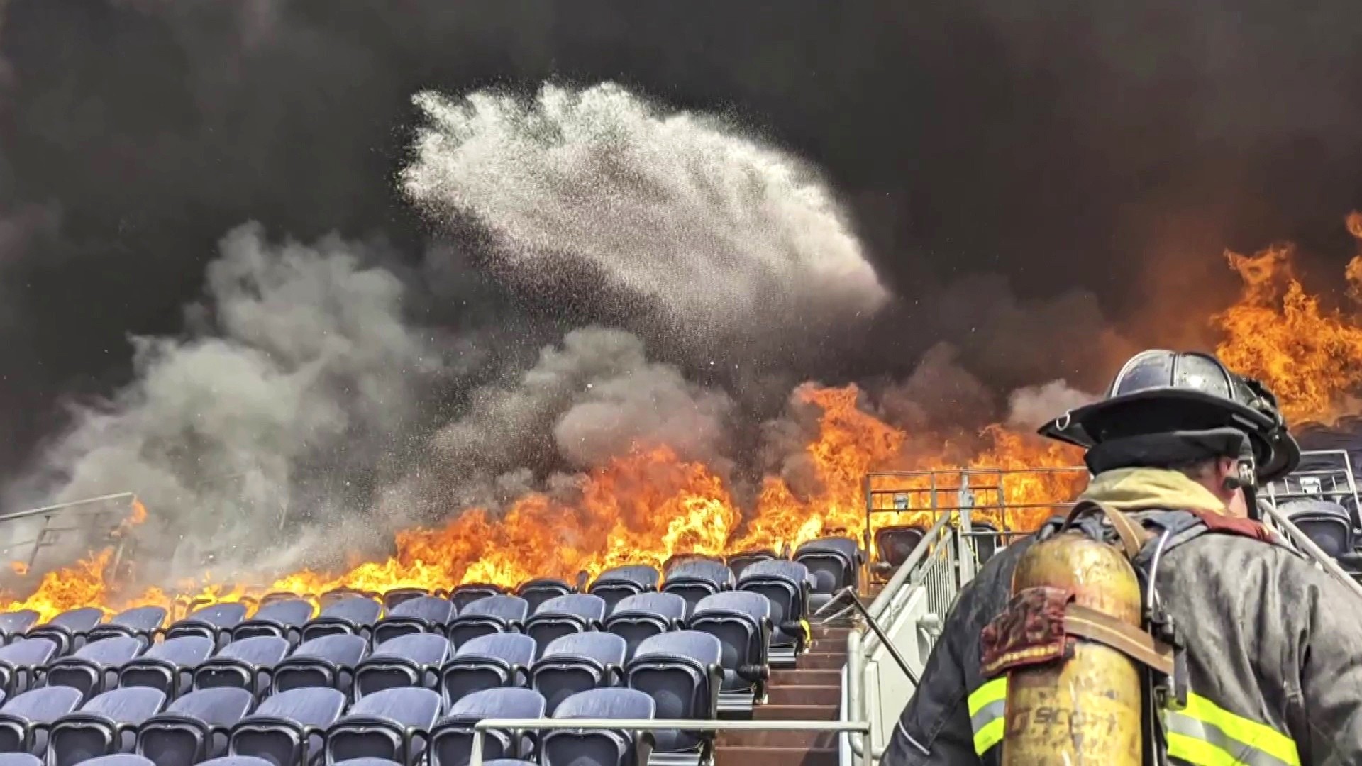 Fire at Denver Broncos' Mile High Stadium damages seats, suite 