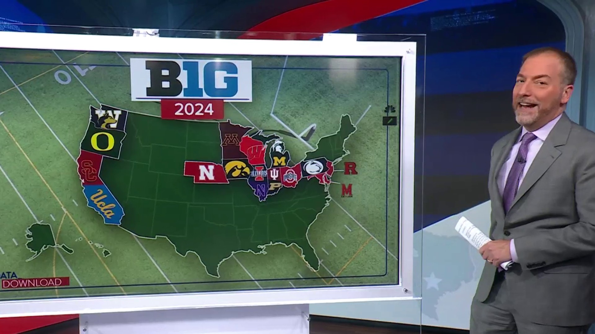 Chuck Todd geeks out on college football for his final Data Download