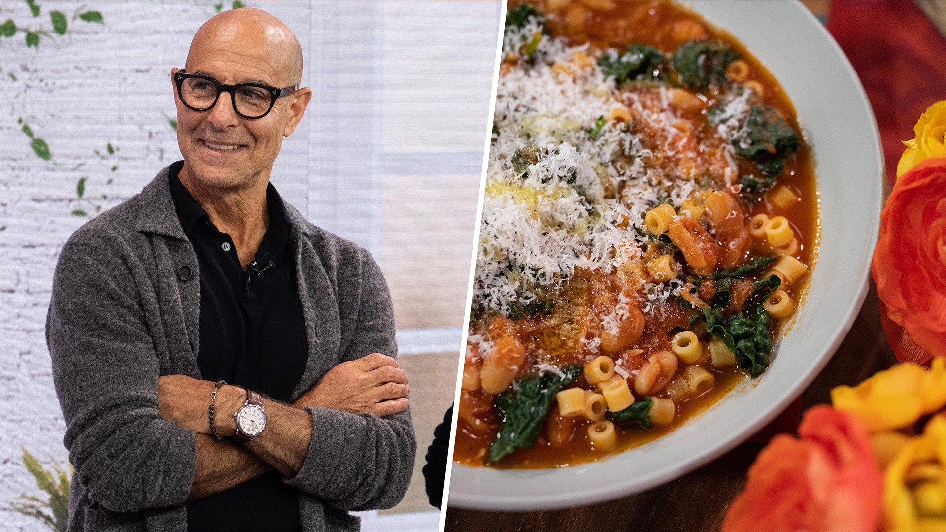 Stanley Tucci shares his recipe for pasta fagioli