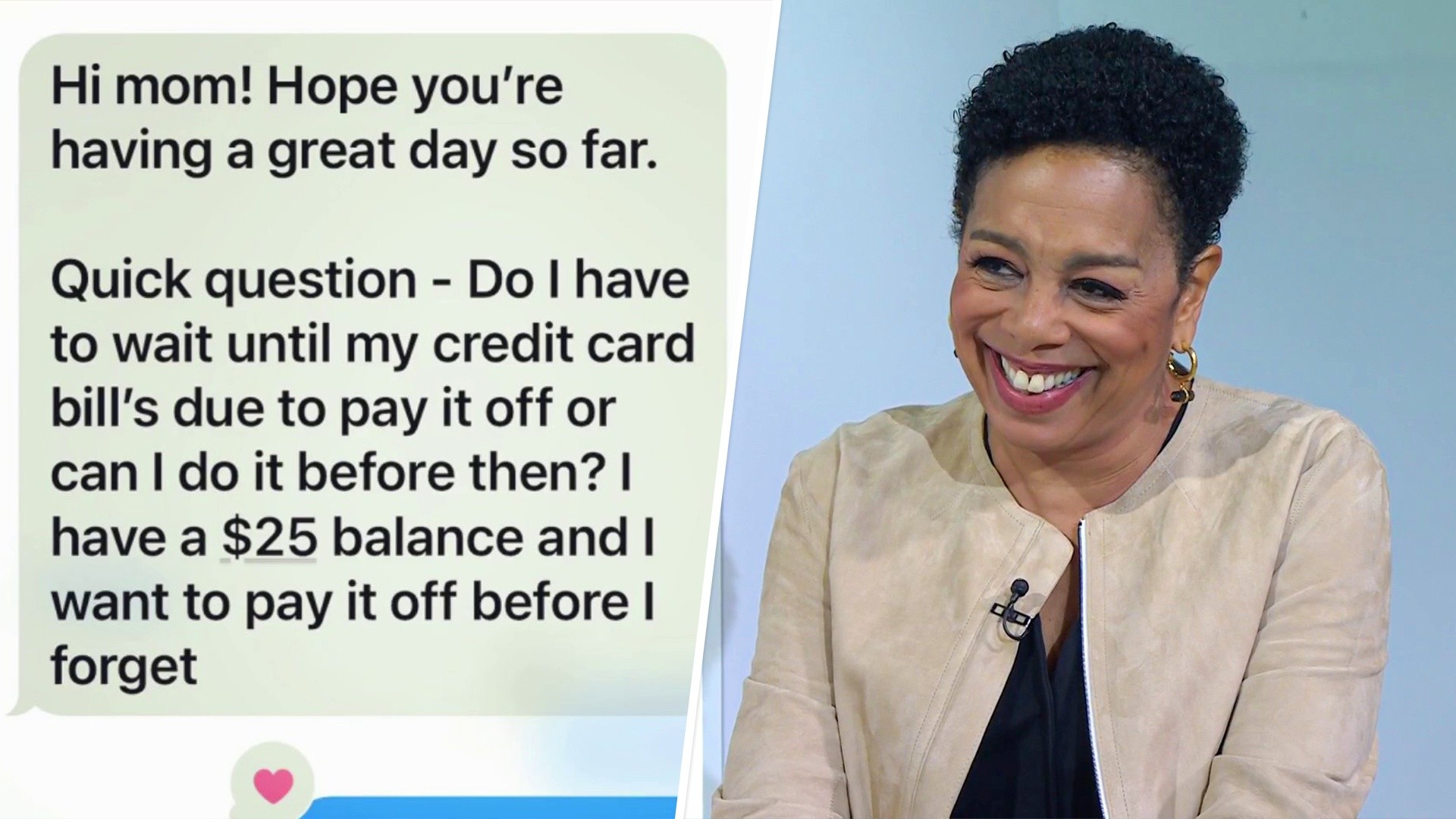 CNBC's Sharon Epperson shares text from daughter seeking financial advice