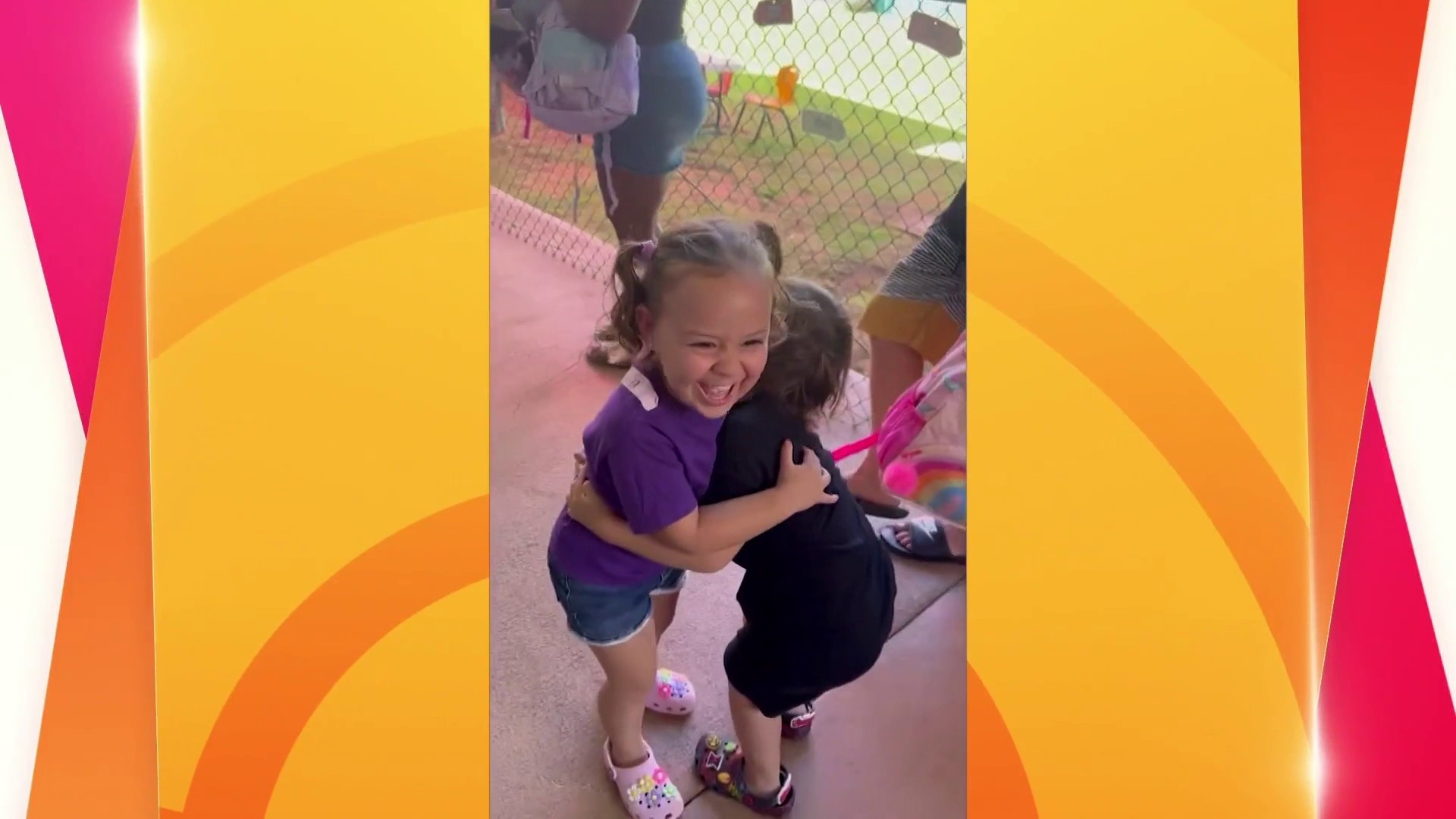 See twin toddlers gleefully reunite after first day apart