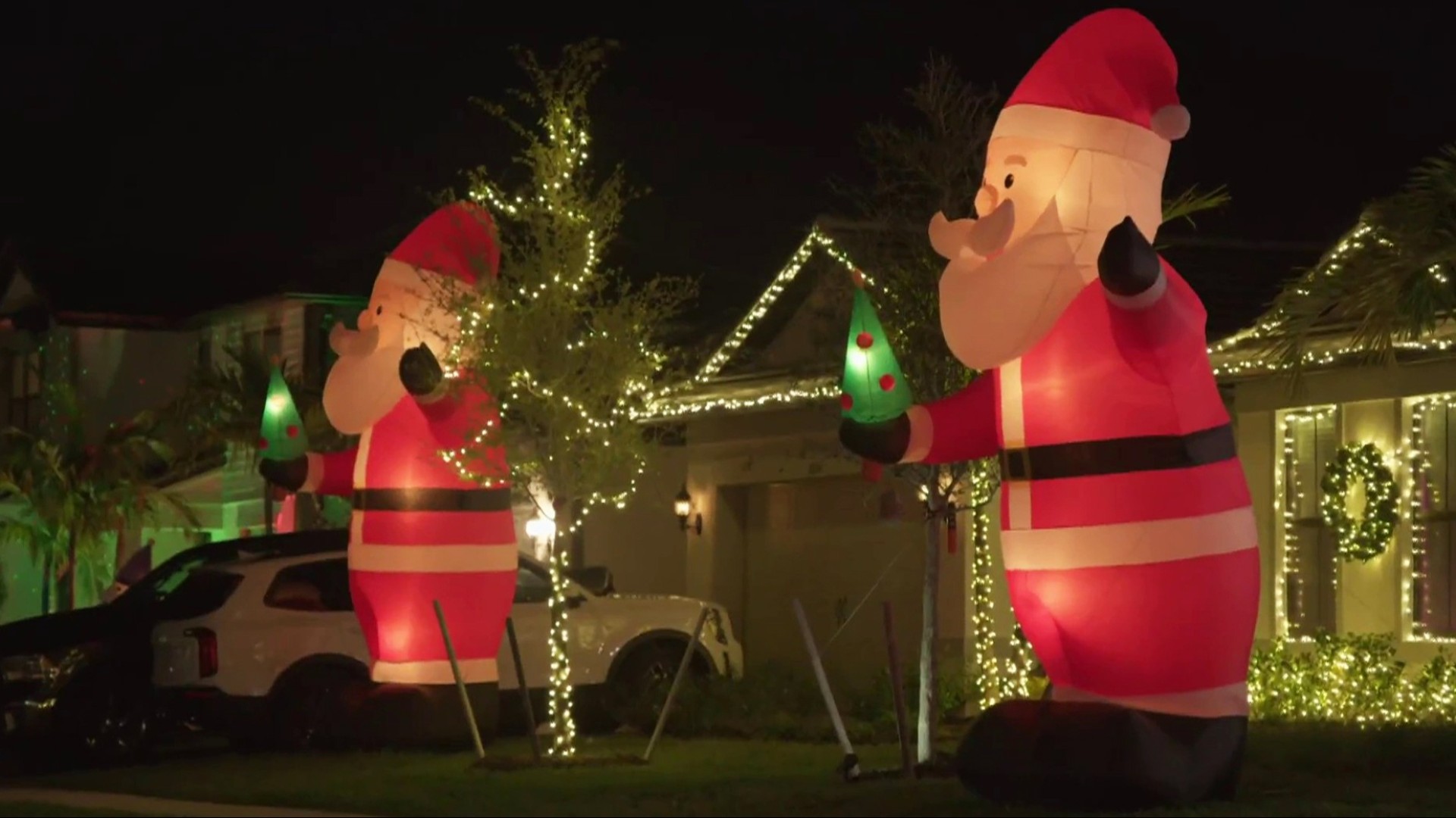 See the inflatable Santas that have taken over a small Florida town