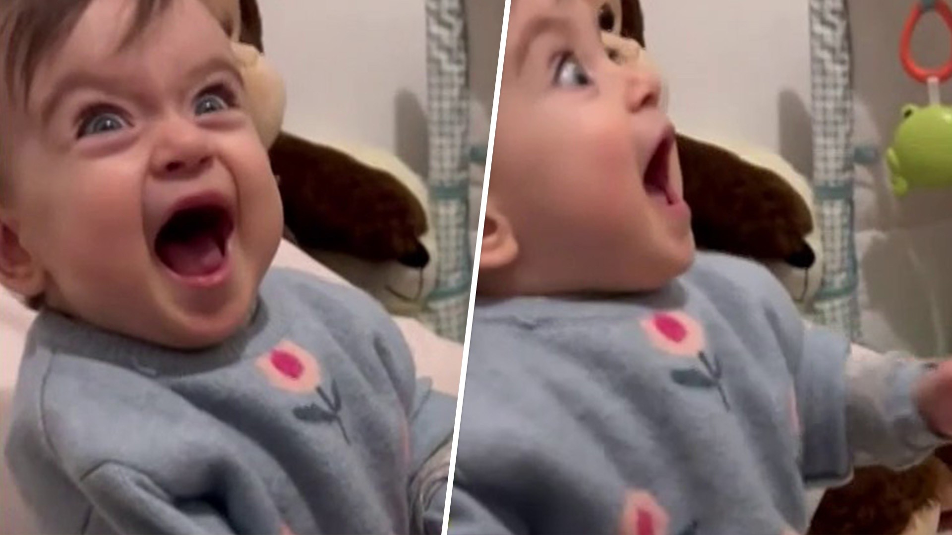 Watch: Baby overjoyed as she completes ring stacking game