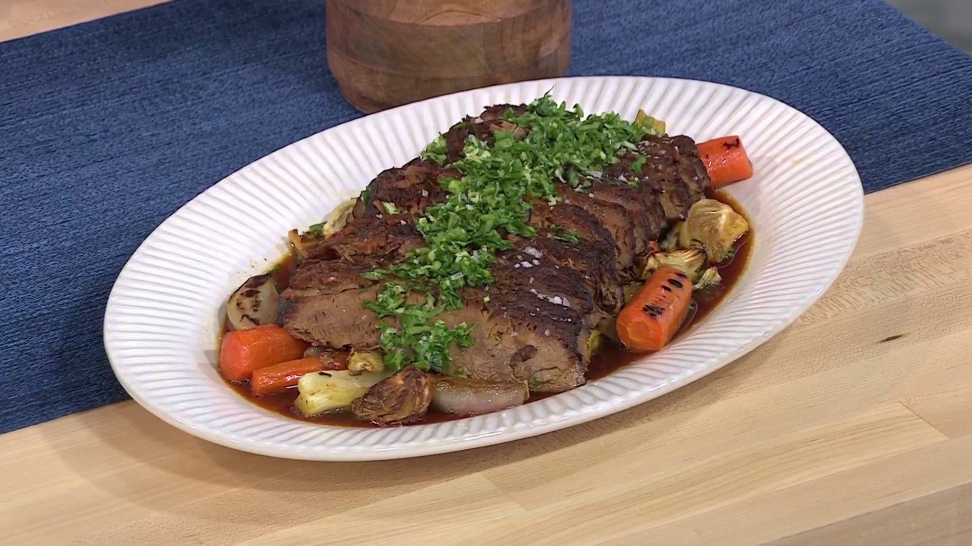 Try this brisket with veggies and horseradish for Passover