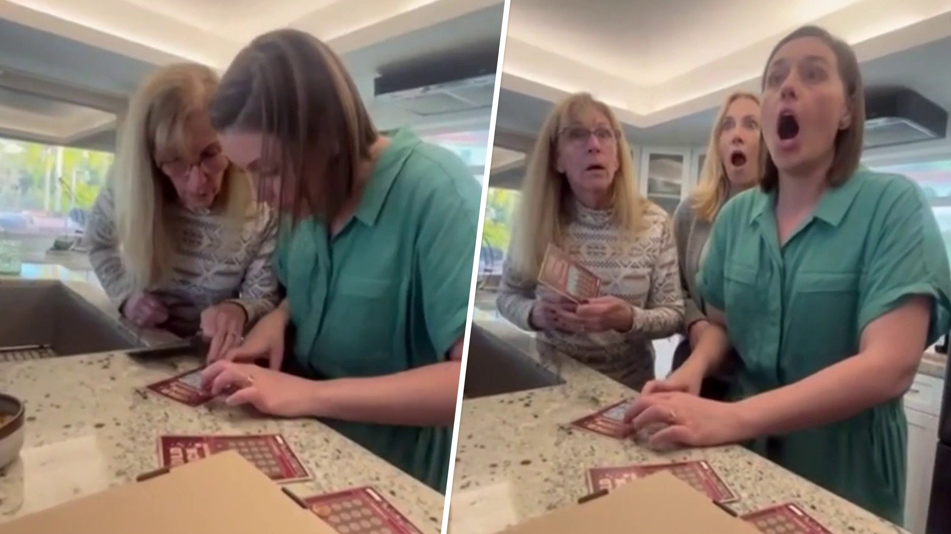 Woman reveals pregnancy to family with fake scratch-off tickets