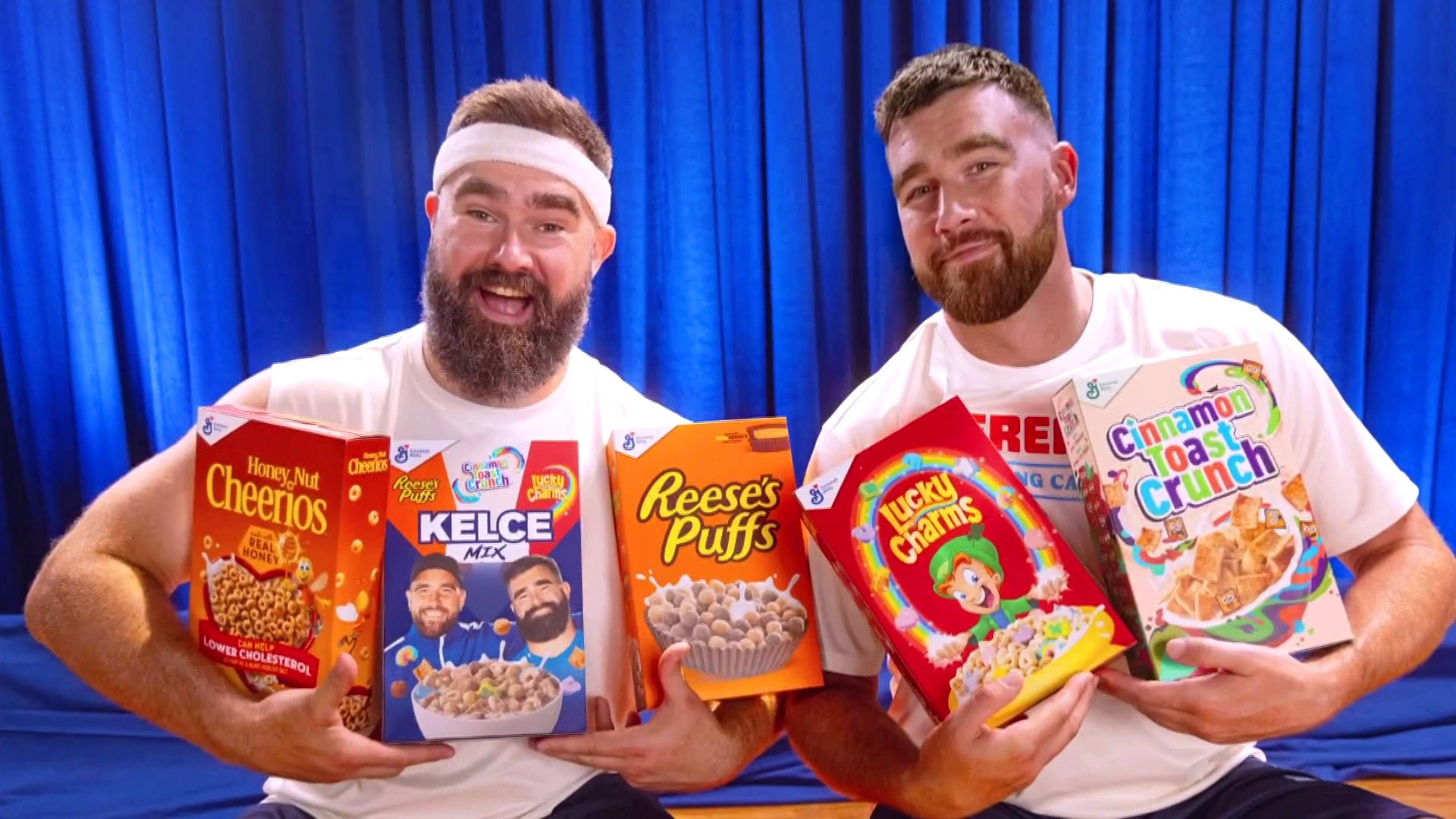 Travis and Jason Kelce unveil new cereal mix with General Mills