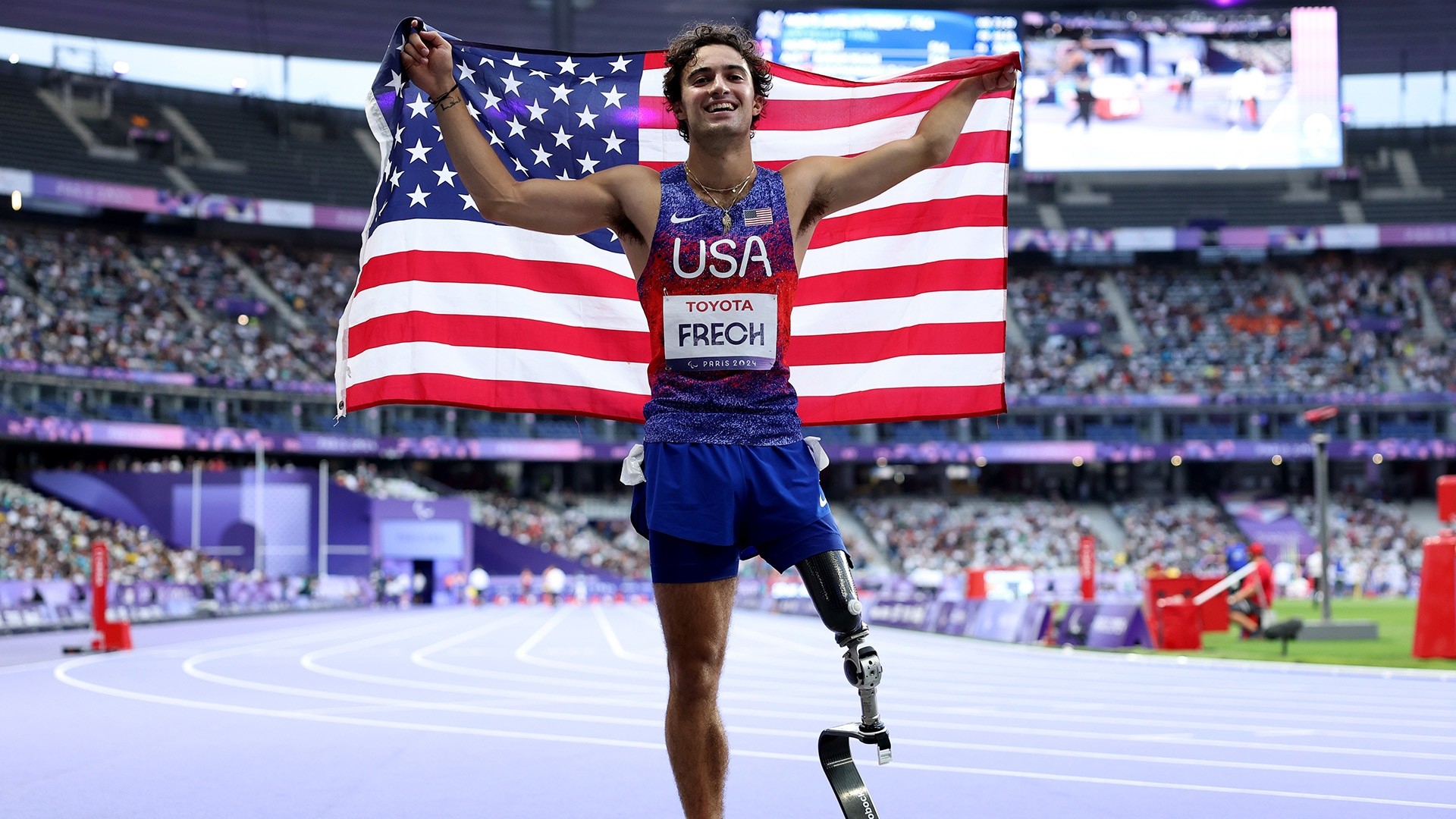 Ezra Frech wins gold in 100-meter sprint at 2024 Paris Paralympics