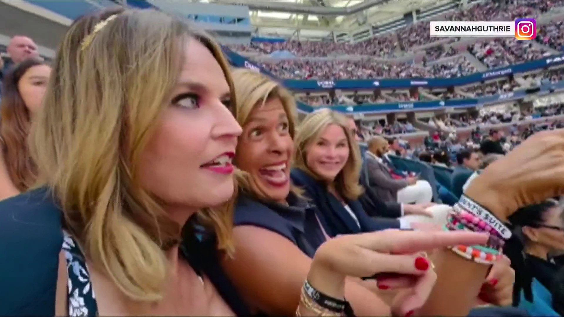 Savannah, Hoda and Jenna cheer on Taylor (Fritz) at US Open