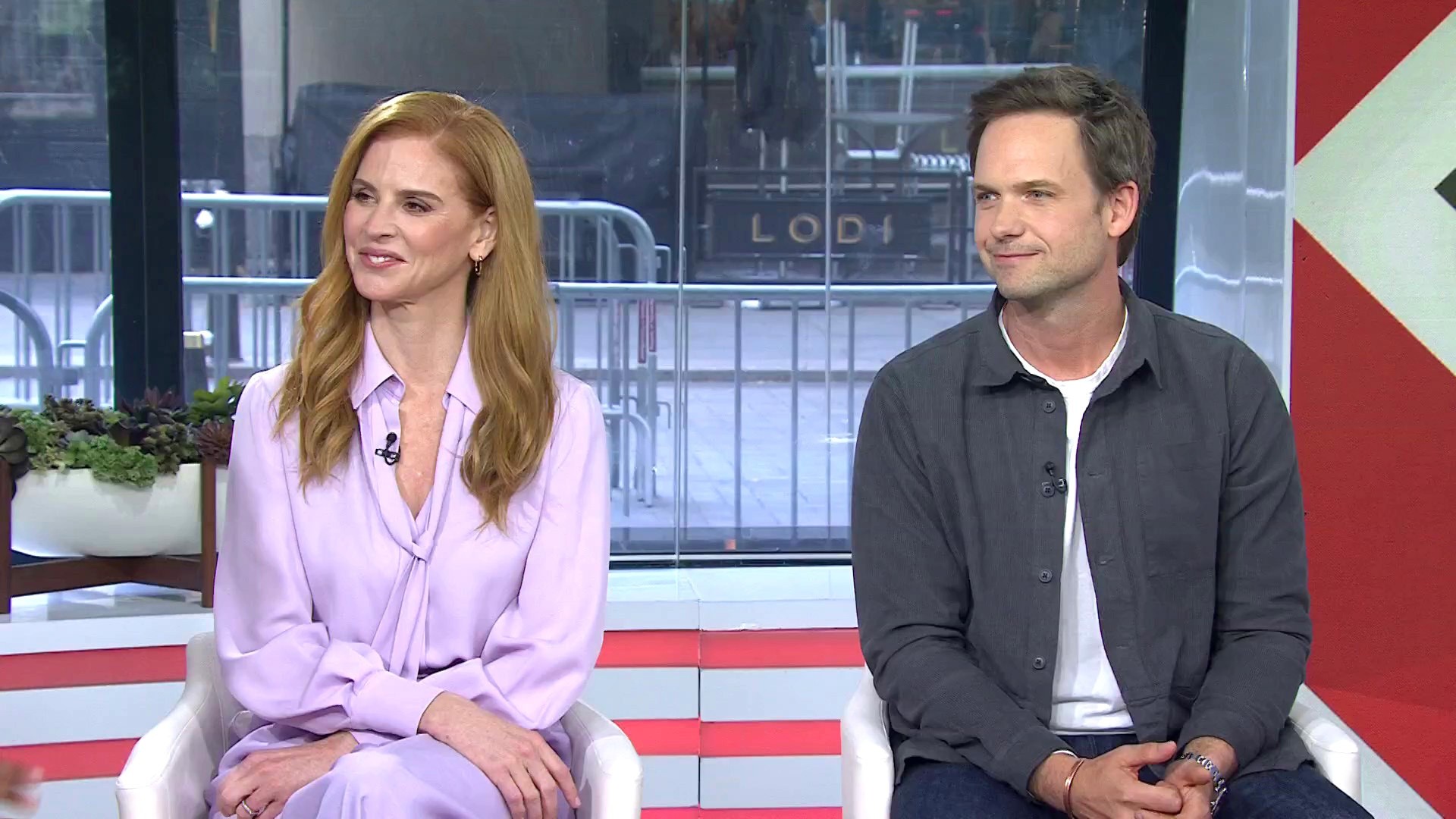 Sarah Rafferty, Patrick J. Adams on watching 'Suits' for first time