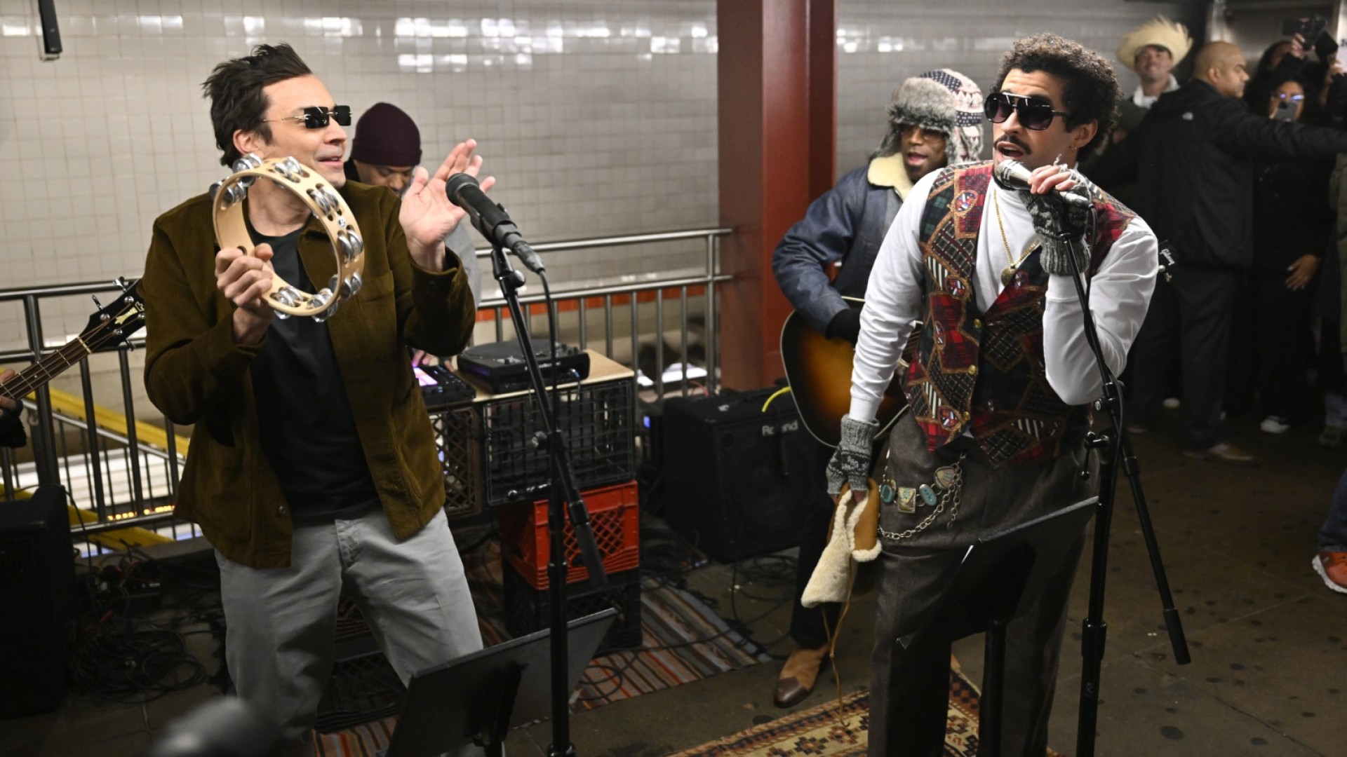 Bad Bunny and Jimmy Fallon treat commuters to subway concert