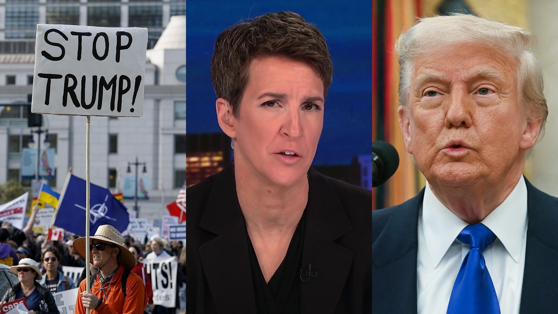 Protect picture, Rachel Maddow and Donald Trump
