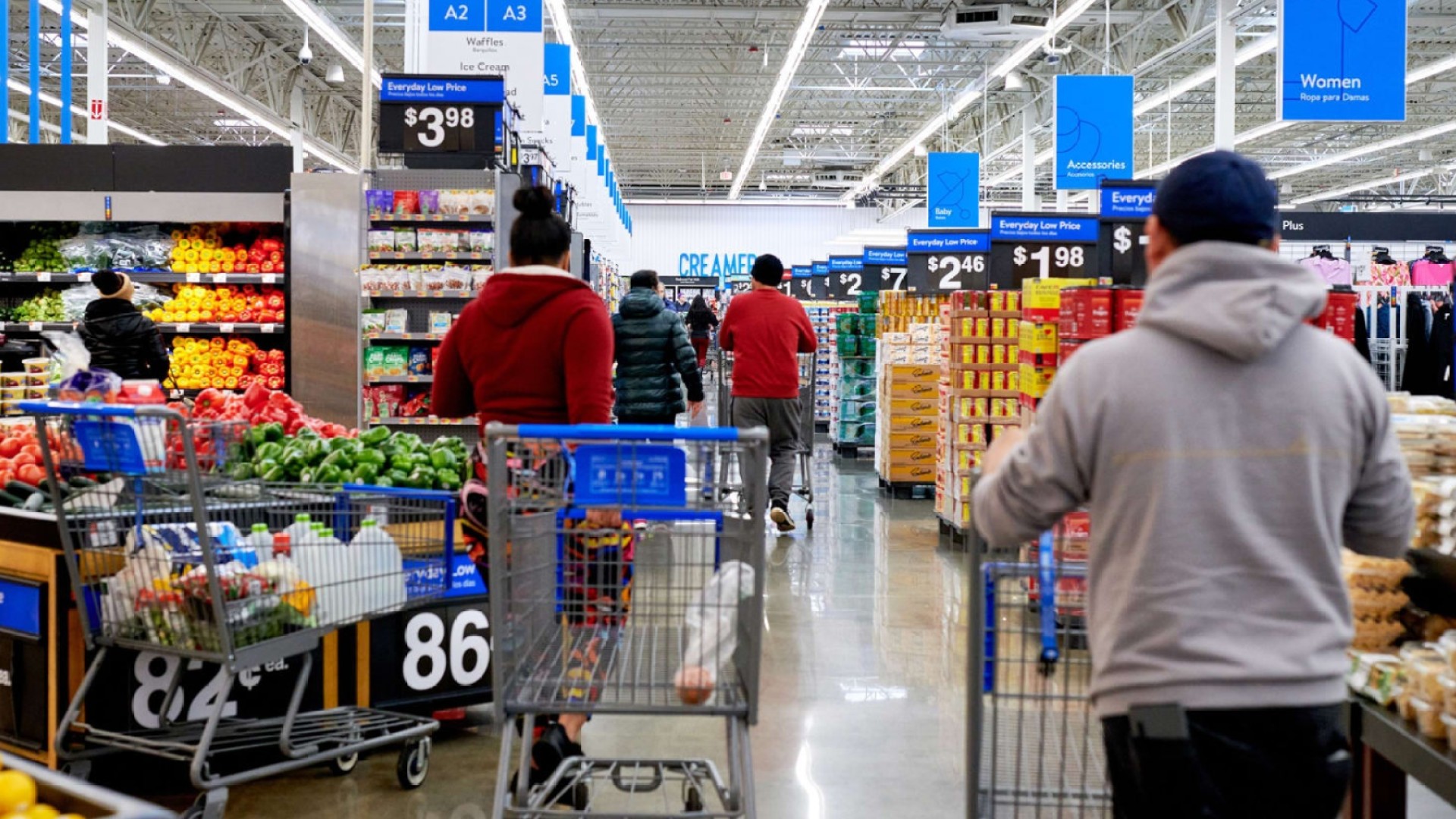 Shoppers at a Walmart