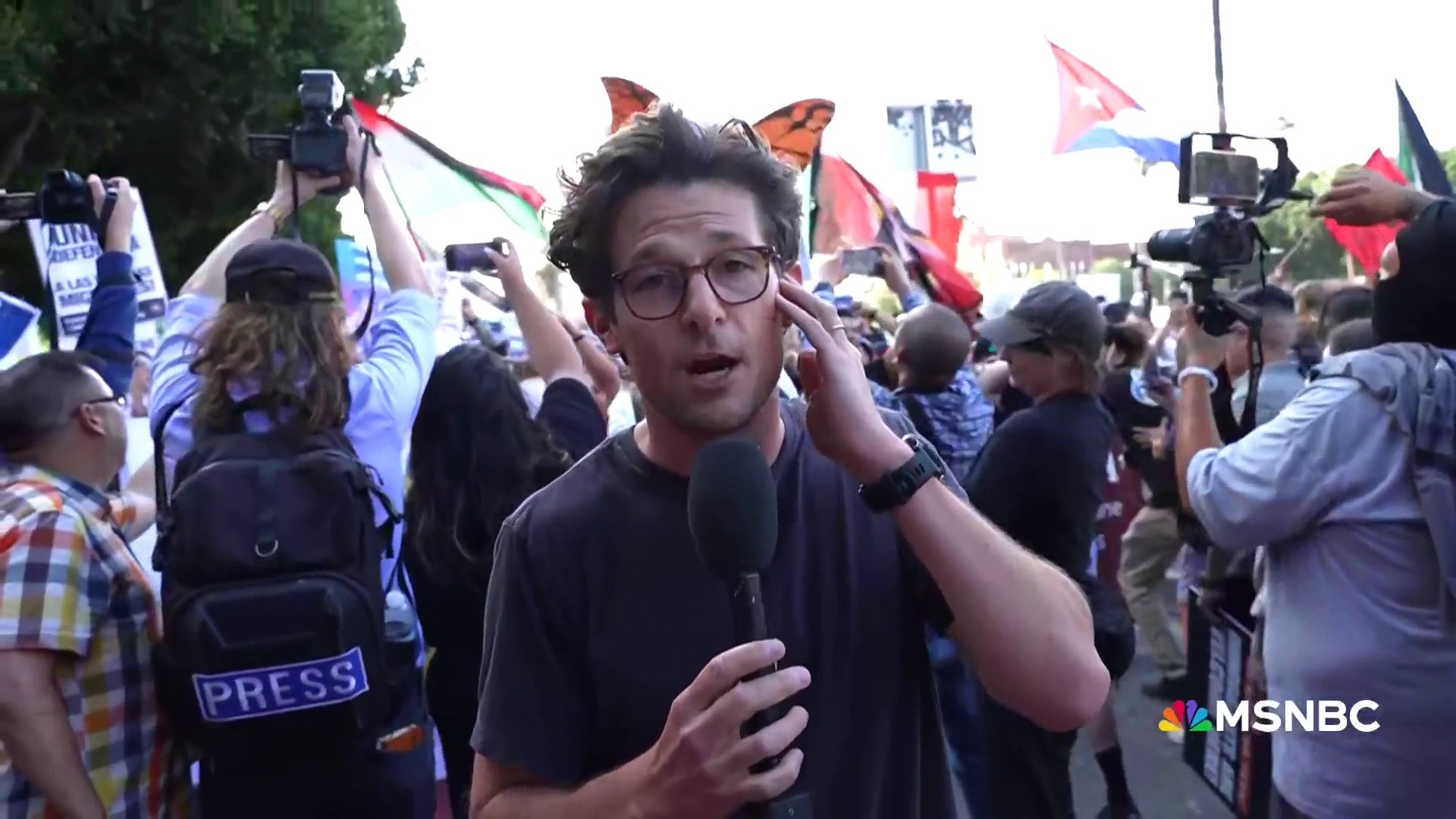 Jacob Soboroff at Los Angeles protest