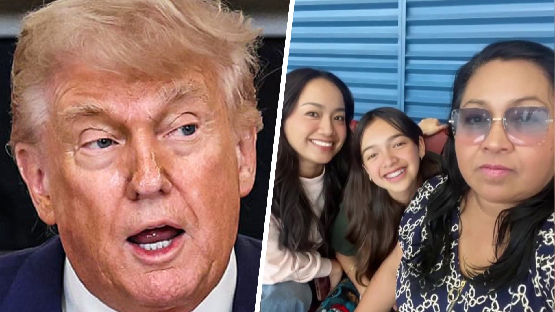 President Donald Trump and Julie Ear's family