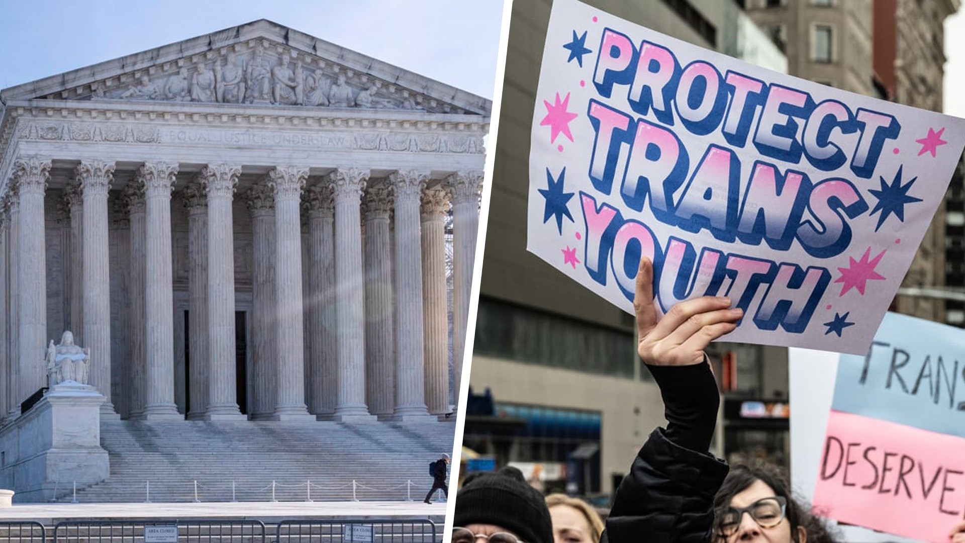 Supreme Court and Protest Trans Youth protest sign