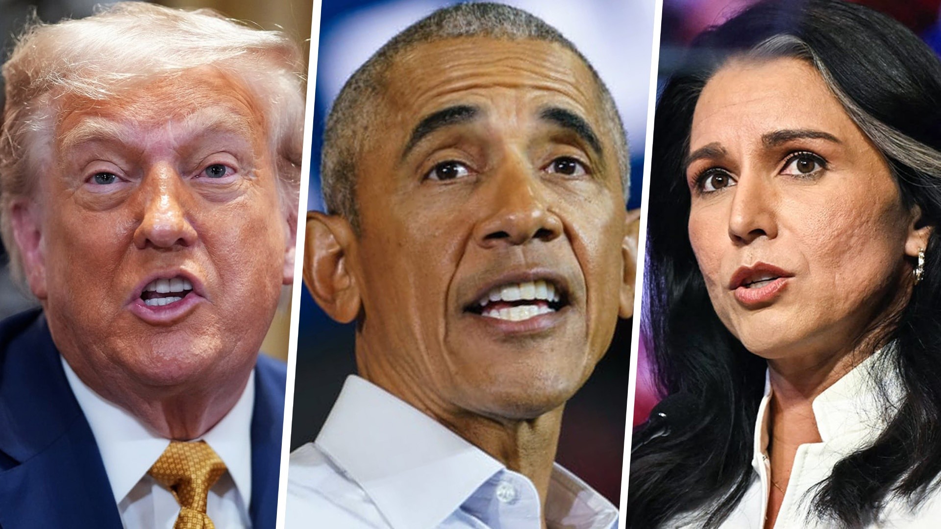President Trump, former President Obama and Director of National Intelligence Tulsi Gabbard