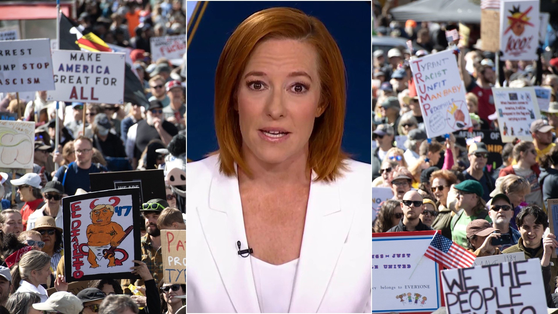 Jen Psaki and scenes from protests