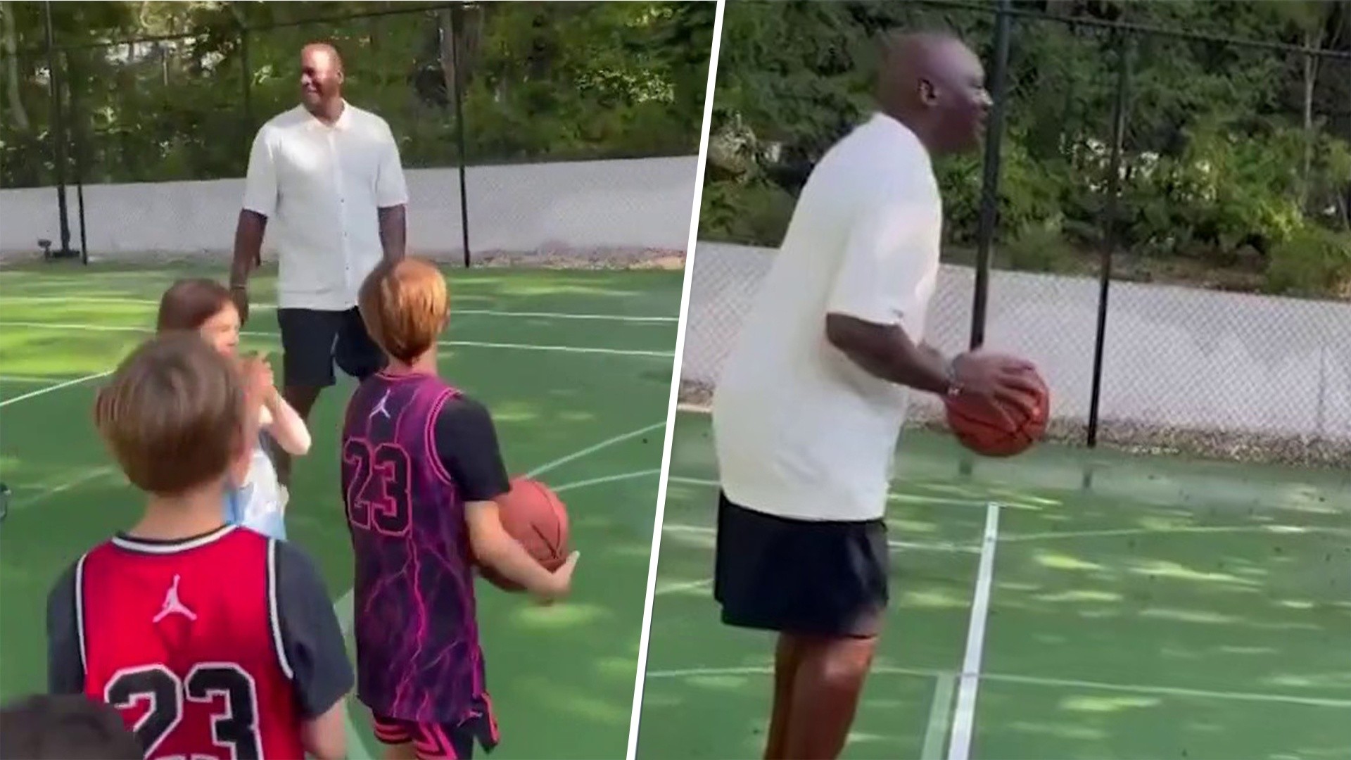 See a 'Nervous' Michael Jordan Accept a Free Throw Challenge