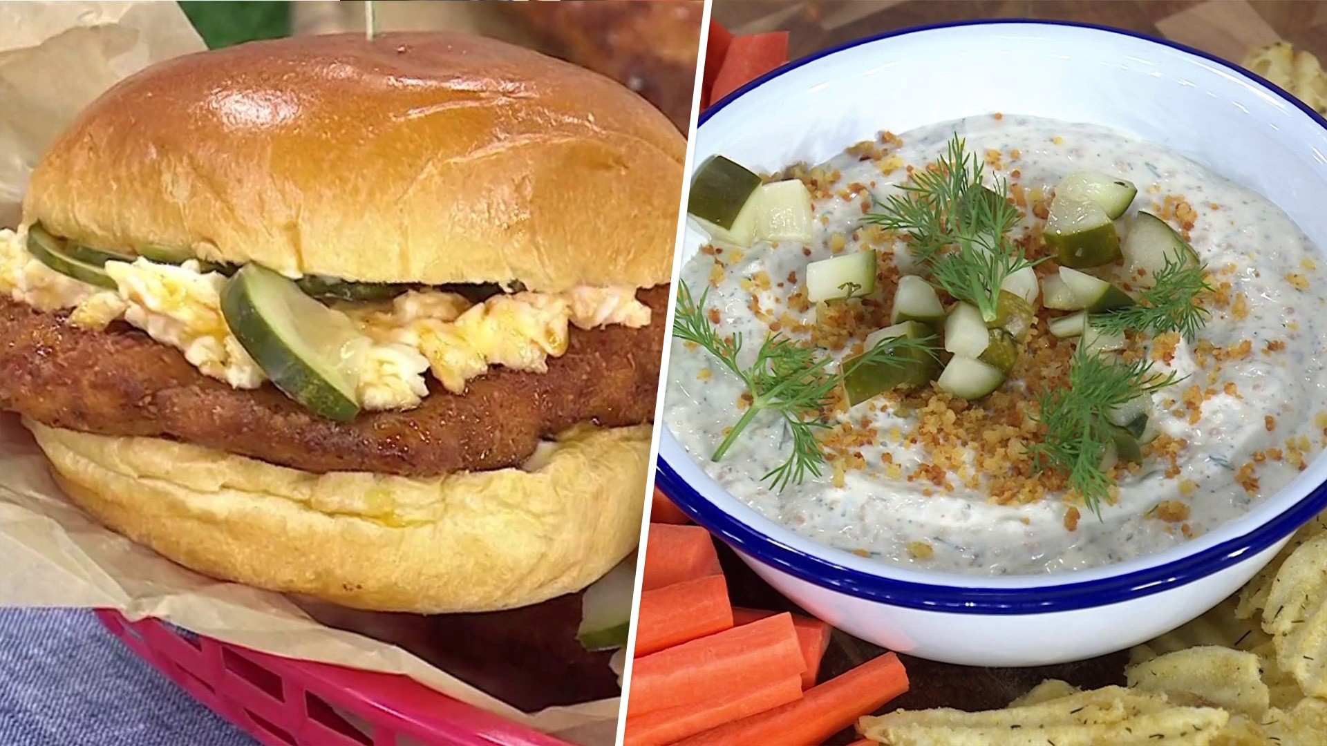 Get Game Day Recipes for Chicken Sandwiches and Pickle Dip