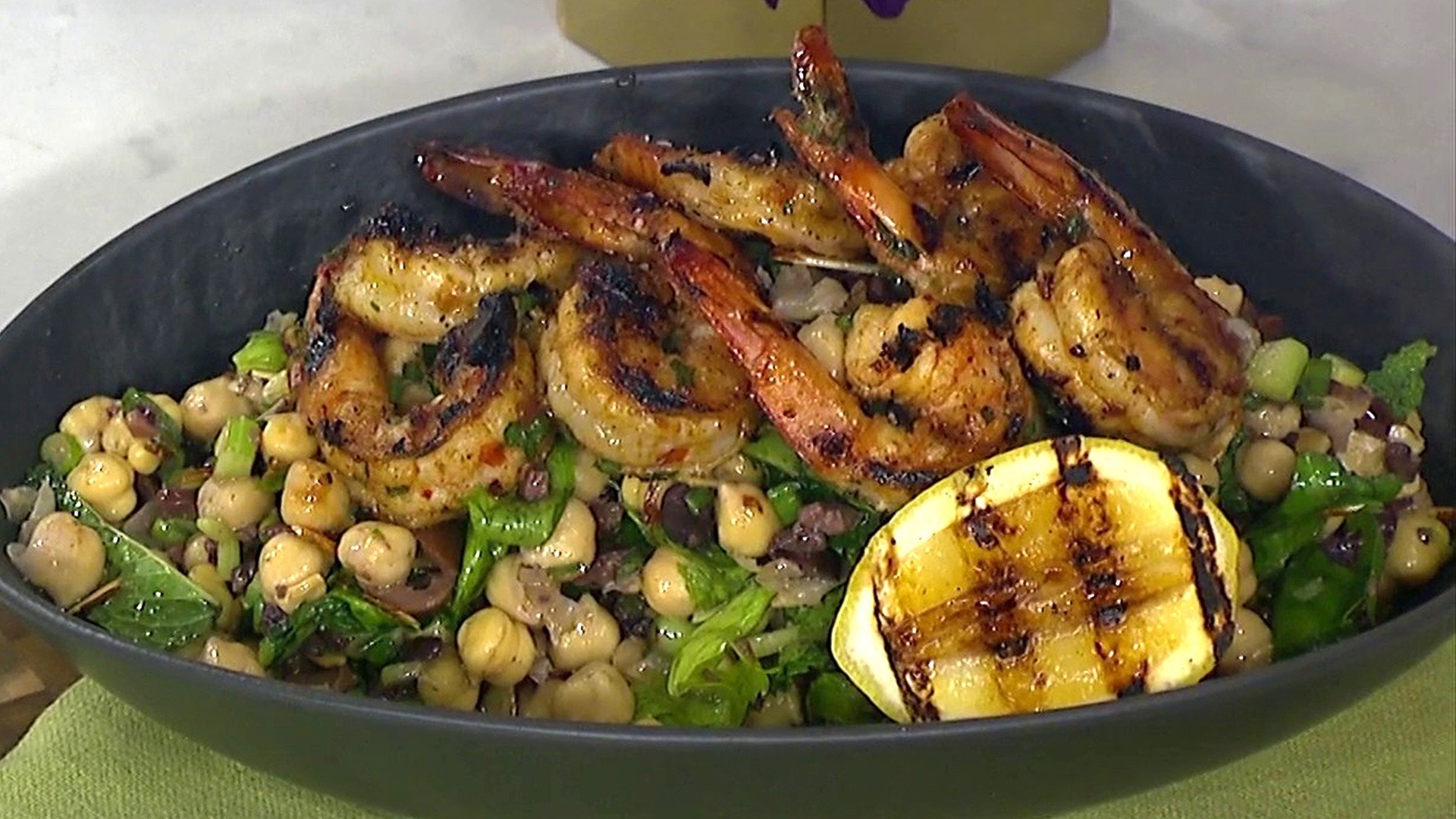 Get the Recipes for Honey-Glazed Shrimp and Chickpea Salad!