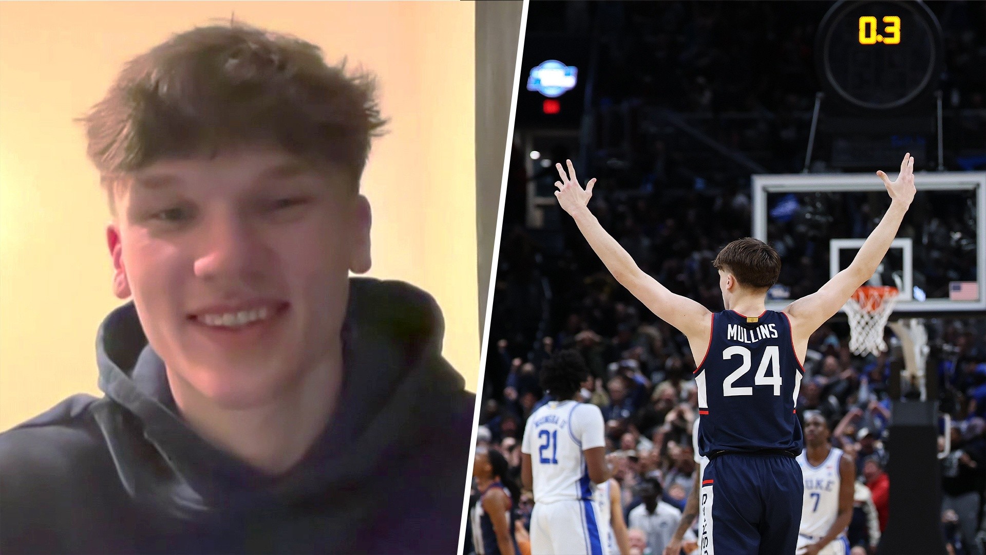 UConn's Braylon Mullins Talks 3-Point Buzzer Beater Against Duke