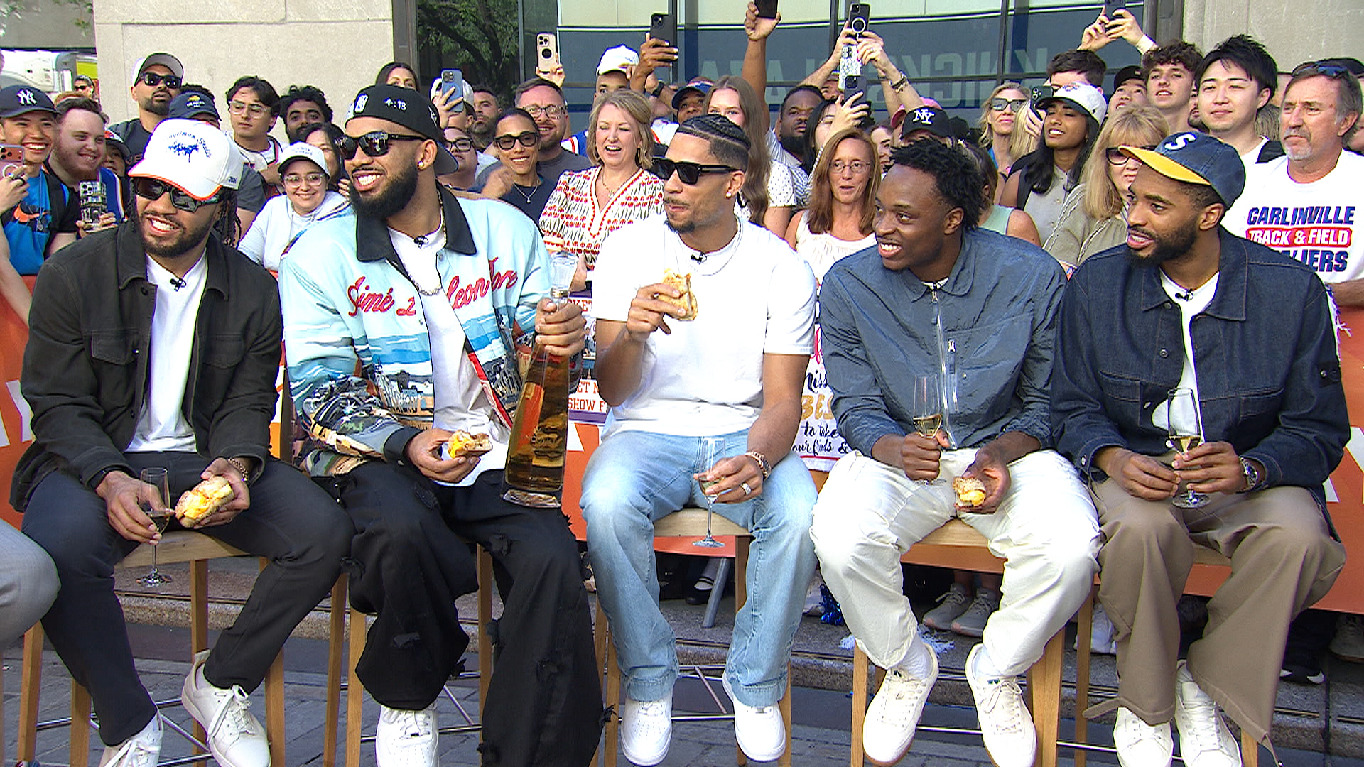 Jalen, Josh, Mikal, OG and KAT Stop by TODAY After Knicks Win