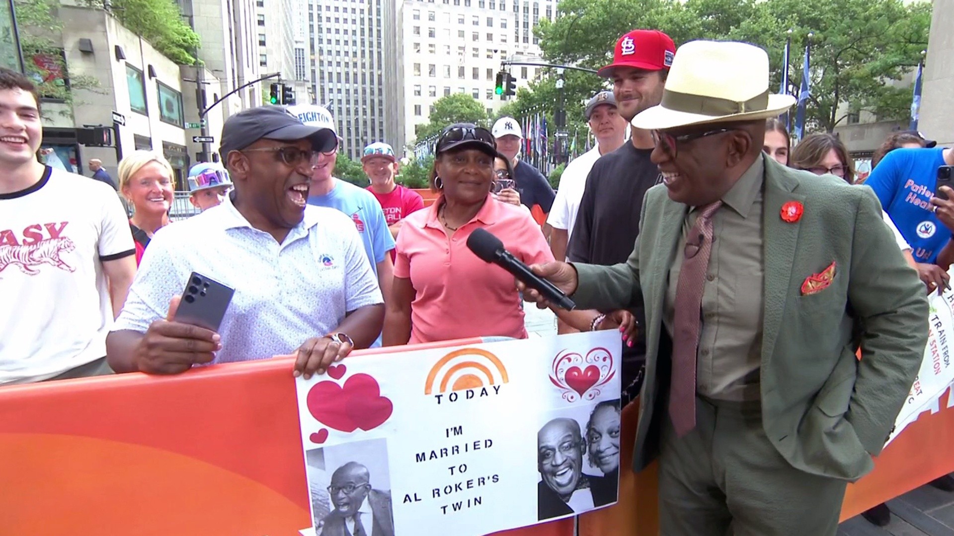 Al Roker Comes Face-to-Face With His Twin on the TODAY Plaza