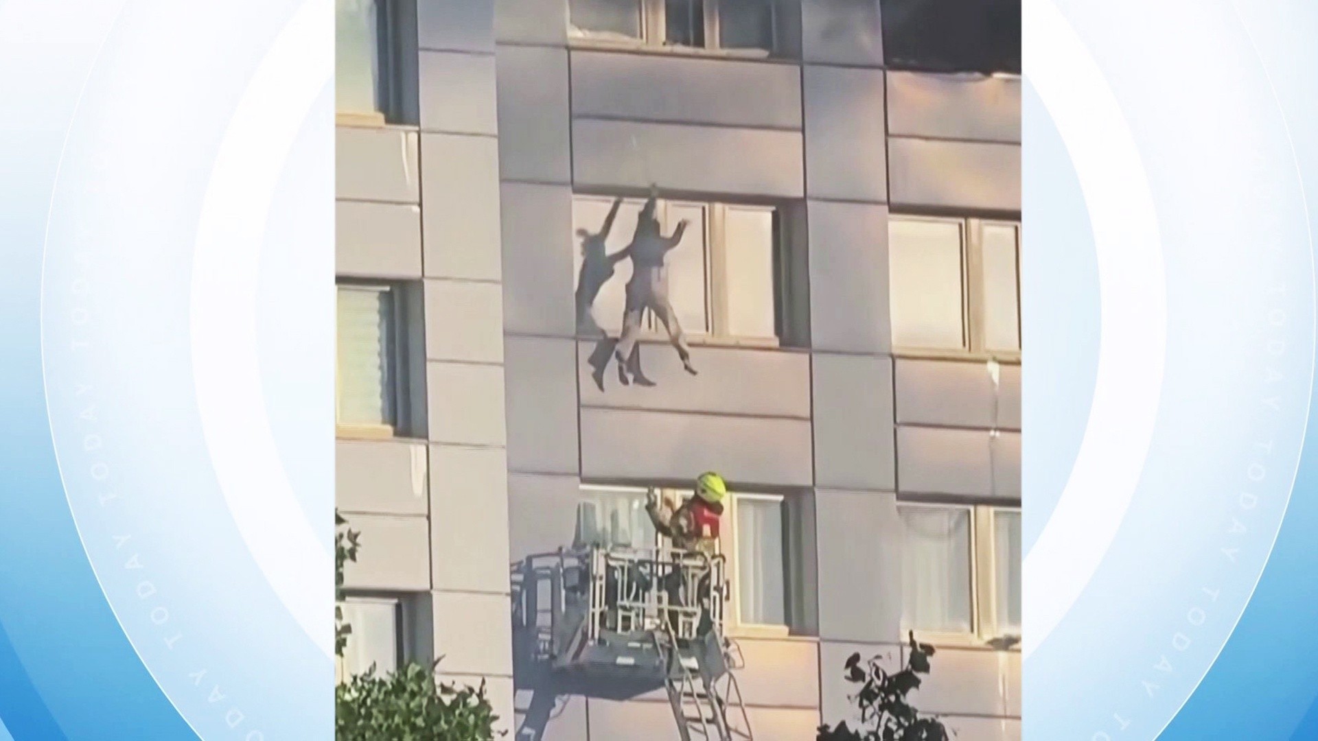Video Shows Woman Landing Perfectly in Firetruck Rescue Basket