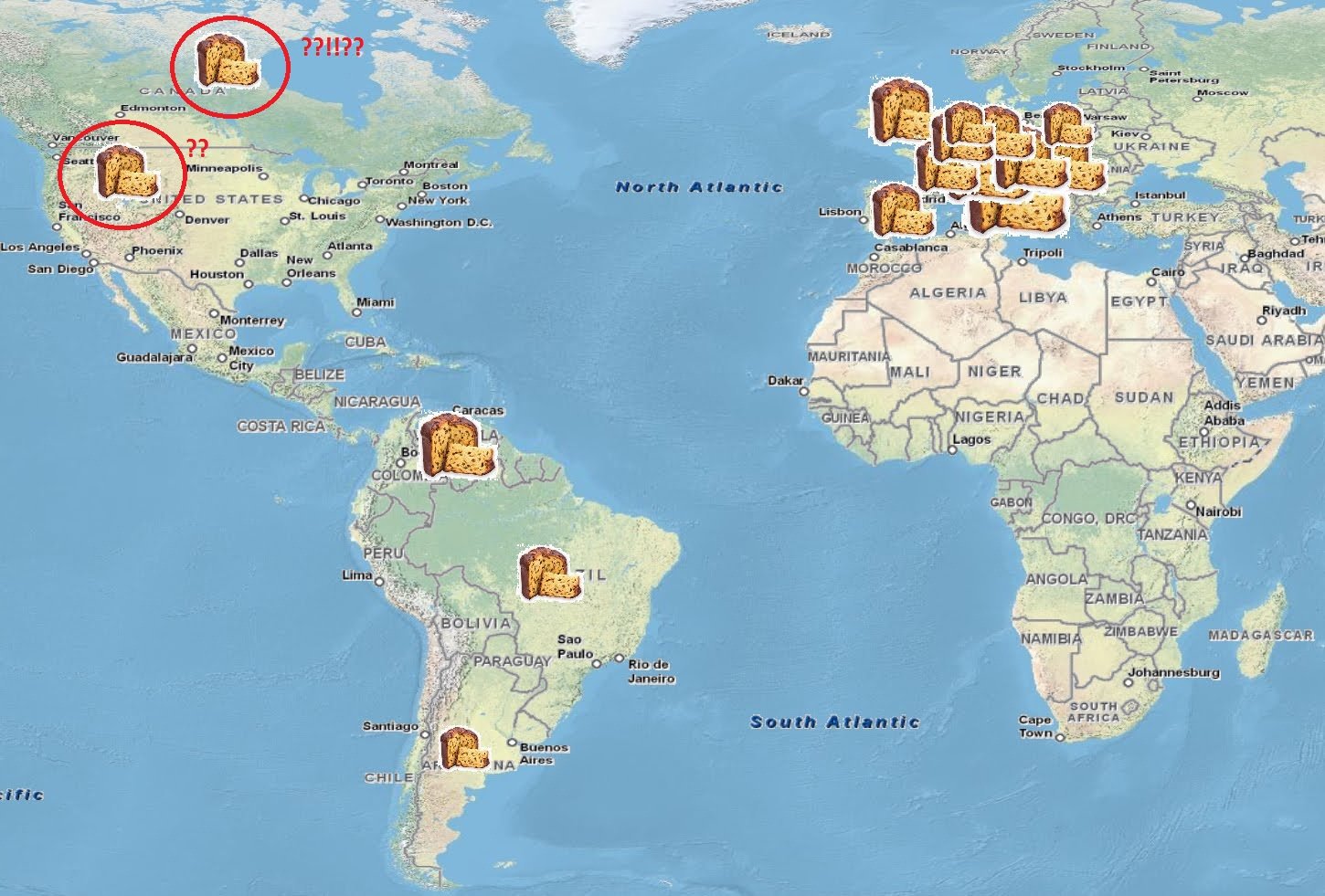 Map Italian Christmas Cake