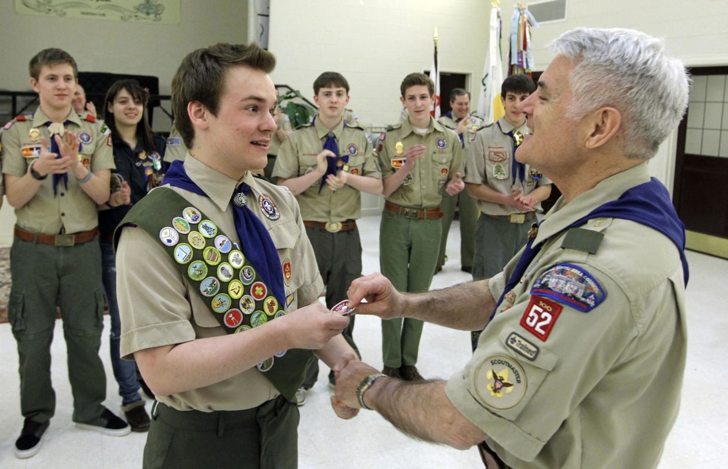 A gathering of Eagle scouts