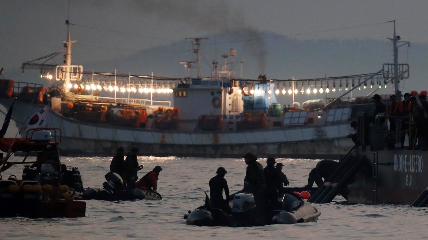 Overloaded South Korean Ferry Sunken 3 Years Ago Emerges In Grey Sea