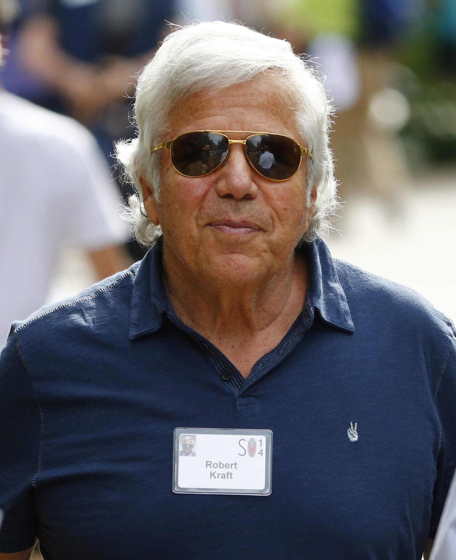 The New England Patriots owner Bob Kraft arrives on T-Mobile's