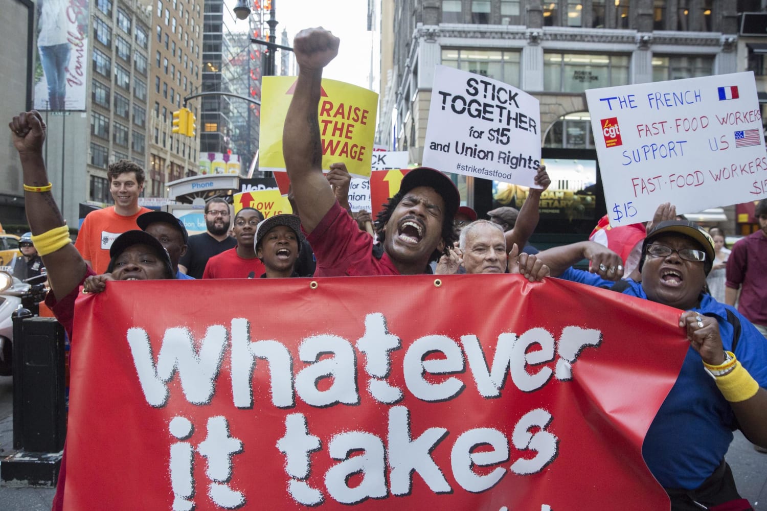 Protesters handcuffed during fast food walk-out for higher wages