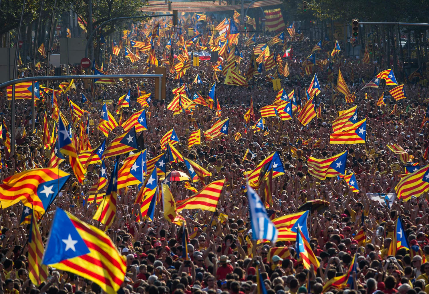 Thousands Protest In Barcelona Against Catalan Independence