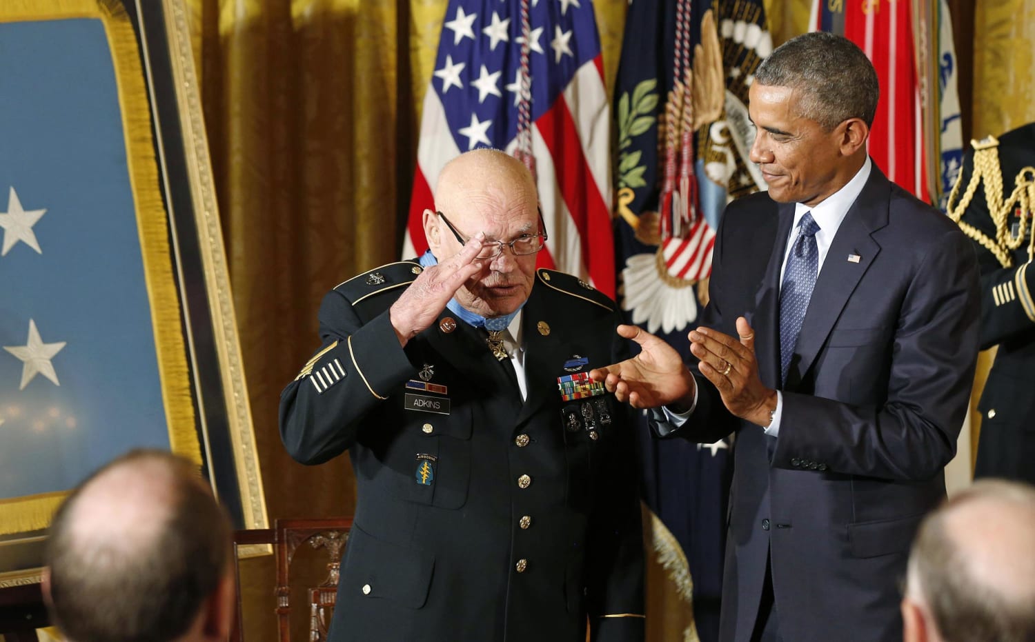 do medal of honor winners get saluted by active duty