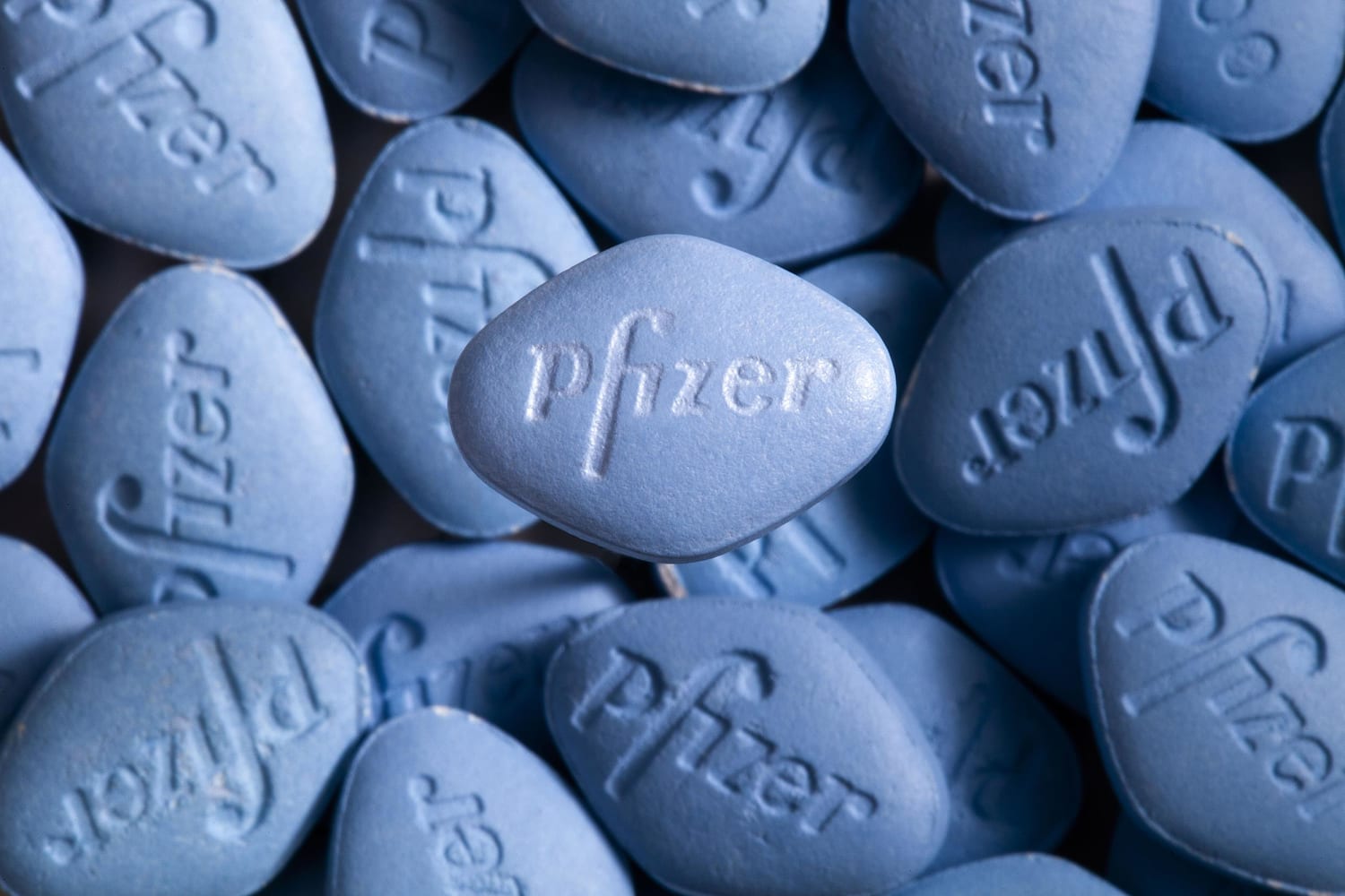 Close up Detail of 100mg Sildenafil Citrate Pfizer Viagra Pills