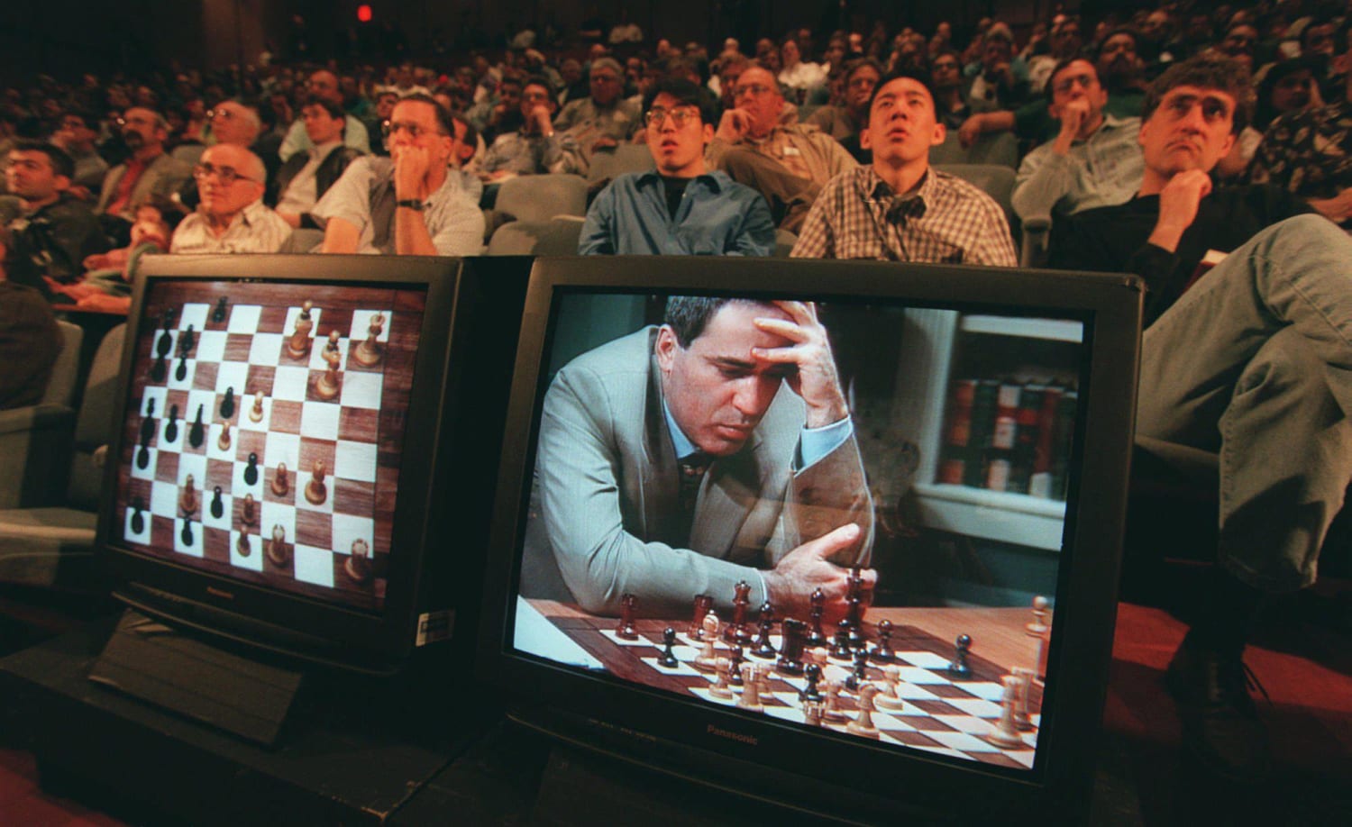 Garry Kasparov shakes hands with Feng-Hsuing Hsu at game 1 of 1997 Deep  Blue vs. Kasparov re-match in New York City, New York, Mastering the Game