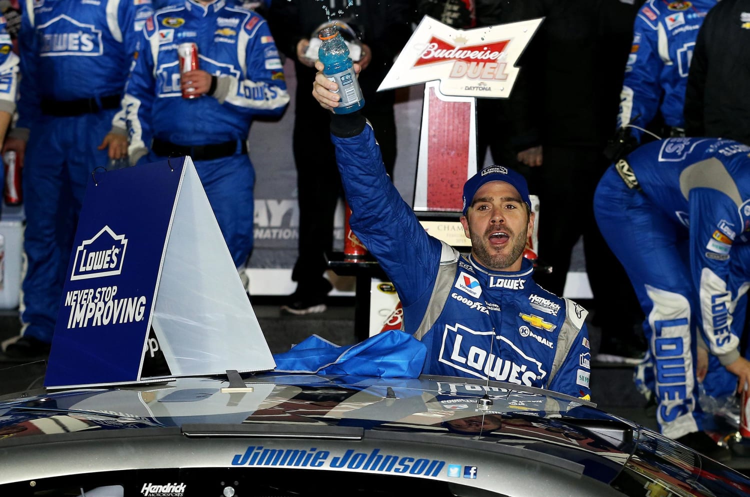 Jimmie Johnson Wins Second Budweiser Duel 150 at Daytona, image size:1500x994