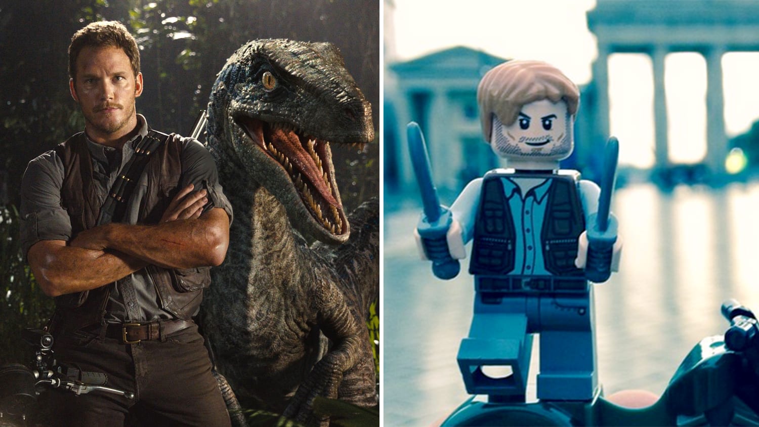 Chris Pratt's 'Jurassic World' Lego figure joins him on. 