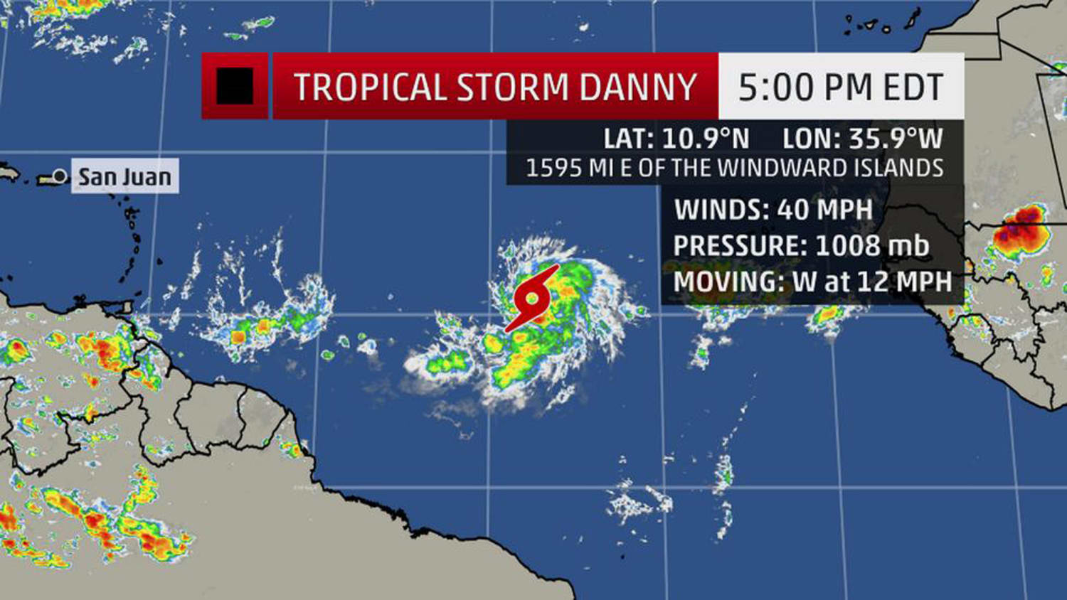 Hurricane Danny a major hurricane; expected to weaken