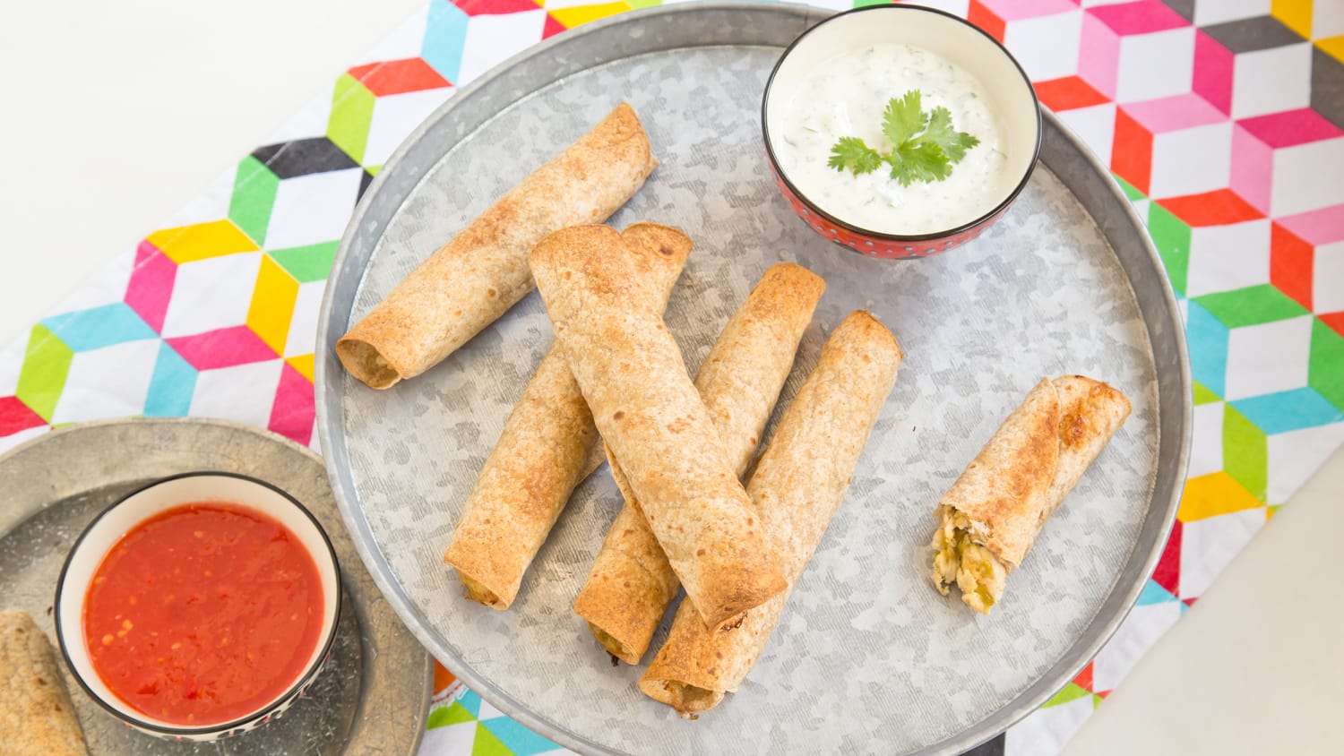 Serve chicken-chile taquitos for game day